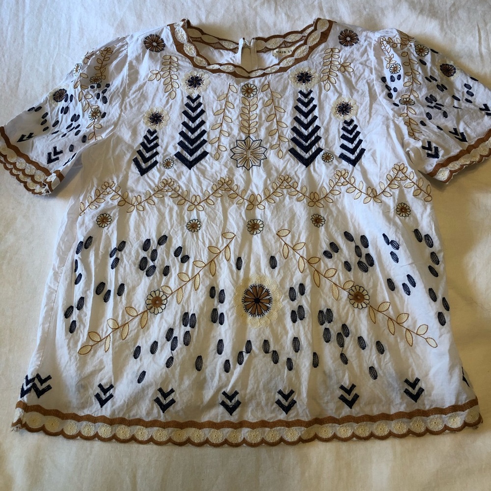 Embroidered White Blouse